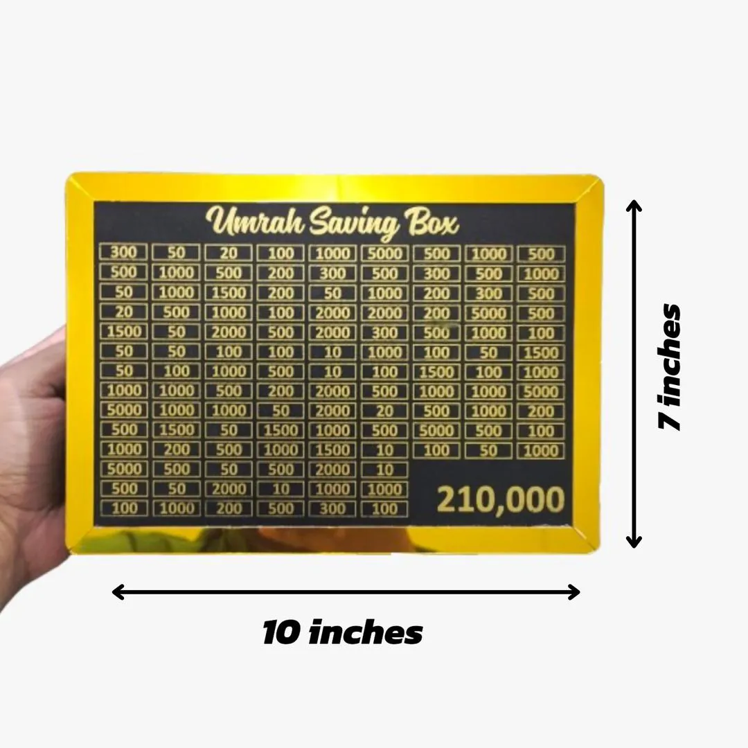Umrah Savings Box Golden Black Wood 210k - Image 2