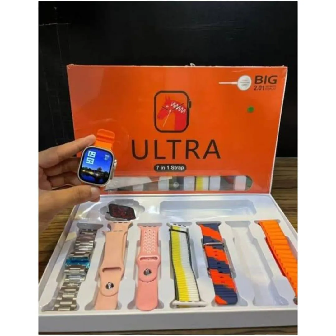 7-in-1 Ultra Smartwatch with 5 Straps & Bluetooth 5 - Image 2