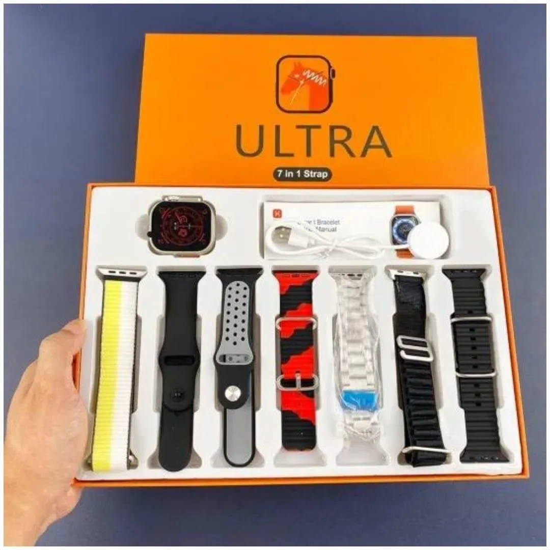 7-in-1 Ultra Smartwatch with 5 Straps & Bluetooth 5 - Image 3